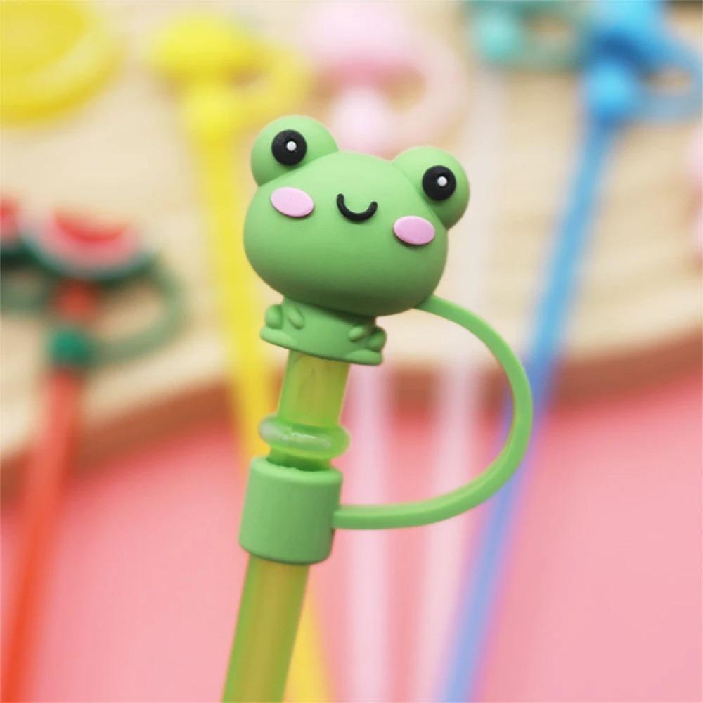 Cartoon Straw Sealing Tools Silicone Straw Tips Drinking Dust Splash Proof Plugs Cover Creative Cup Accessories 6-8mm