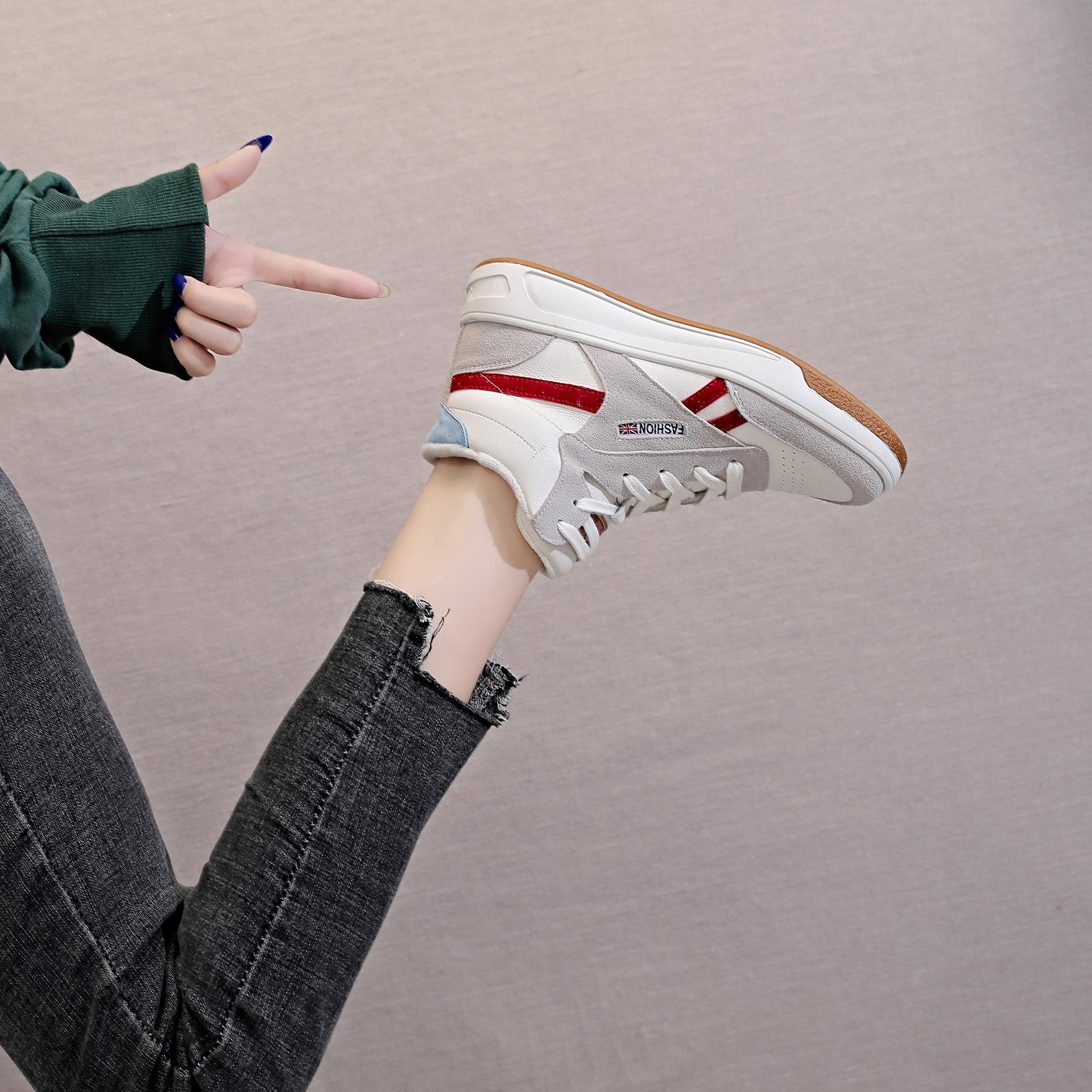 

Осенне-зимние новые универсальные высокие женские кроссовки из бархата в корейском стиле из кожи 40