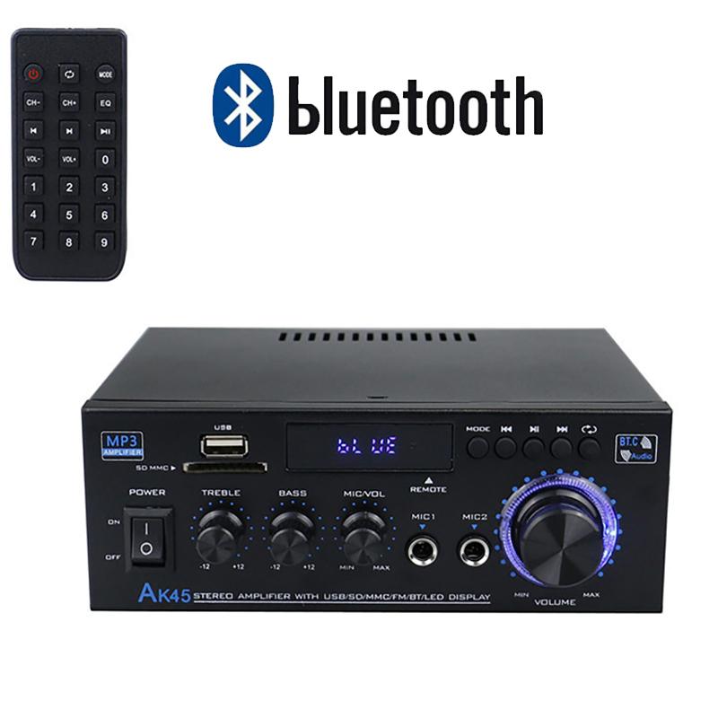 

AK45 800 Вт Домашние цифровые усилители Аудио Бас Аудио Мощность Bluetooth Усилитель Hifi FM Музыка Сабвуфер Динамики USB SD Вход для микрофона US Plug