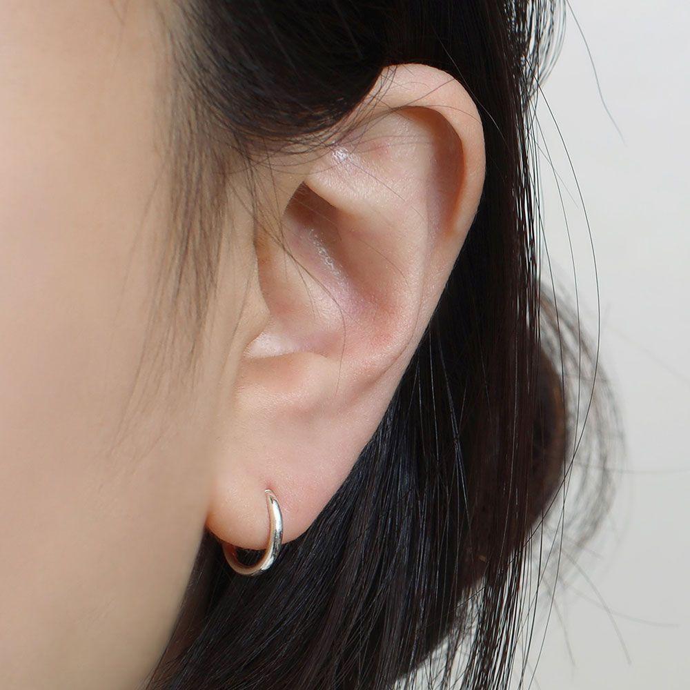 92.5 silver, no-piercing ring earring, 11mm men's earrings, earring gift, summer earrings
