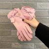 Soft Women Anti-cold Mittens Bow Thickened Suede Gloves Gift Windproof Finger Mittens  Winter