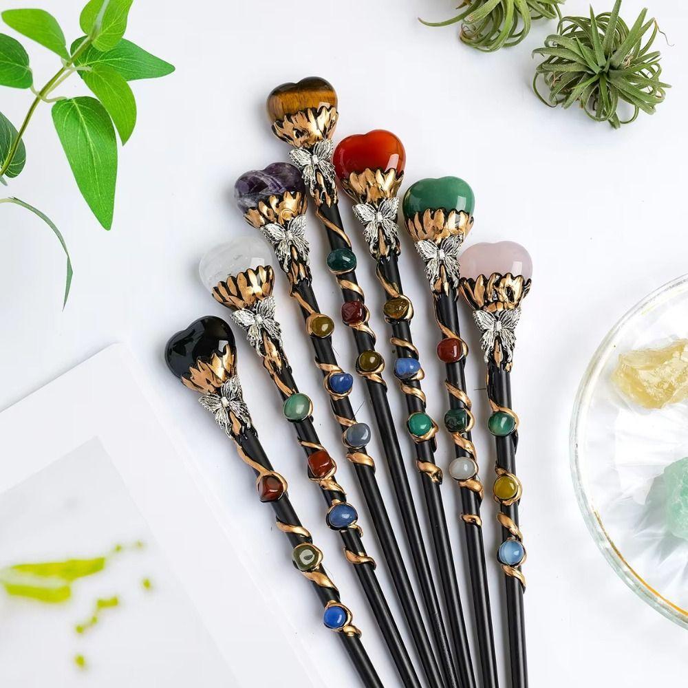 DIY Handmade Fairy Stick Halloween Prop Magic Scepter Creative Crystal Magic Wand Holiday Gift