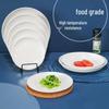 JINGRX 16-inch Round Melamine Dinner Plates, 10-Pack