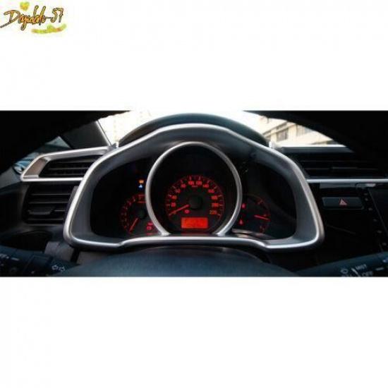 Matte Silver Fits For Honda Fit Jazz 2014-  Dashboard Frame Decor Cover Trim