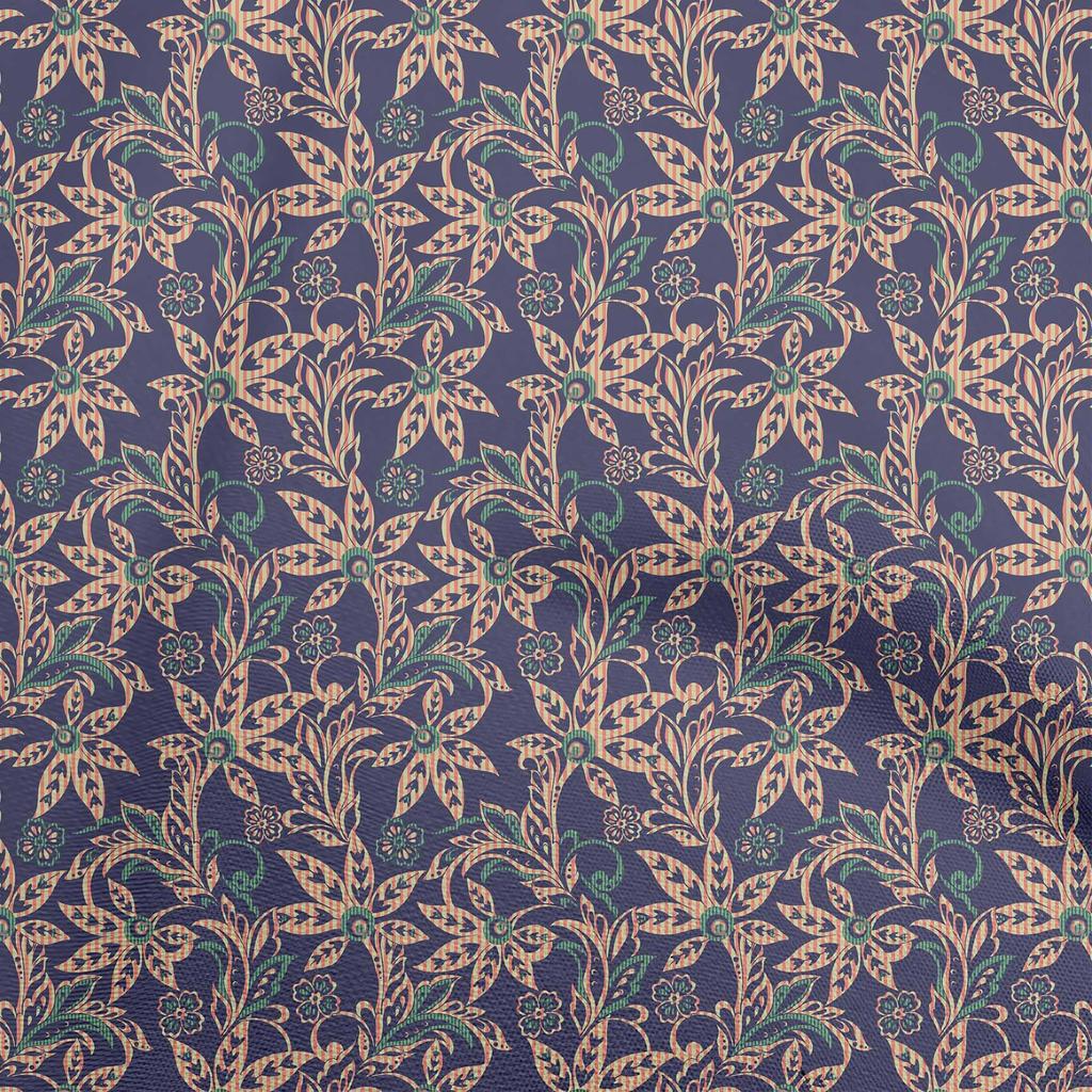 oneOone Cotton Flex Blau Stoff Damast Kleid Material Stoff Druck Stoff Meterware 40 Zoll