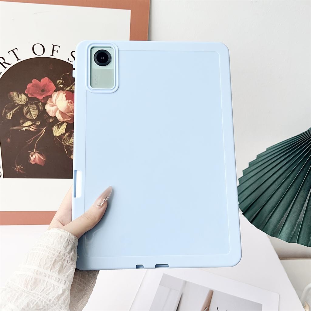 For Xiaomi Redmi Pad SE Case Solid Color TPU Tablet Cover with Pencil Holder