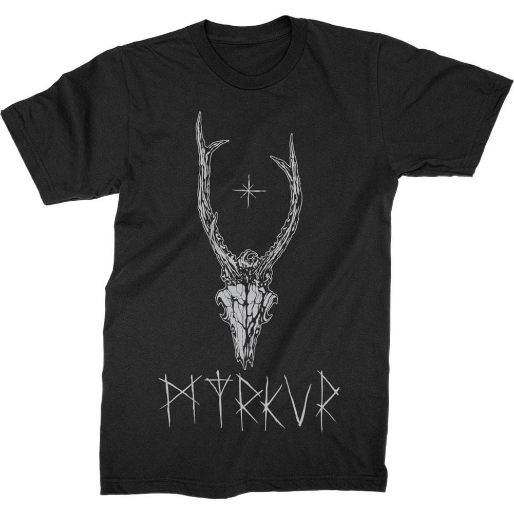 New Men s Myrkur Deer Skull Tee (Black) T-shirt Small Black XXXL