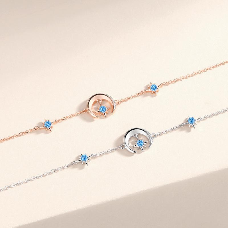Tancise 925 Sterling Silver Zircon Bracelet Jewelry Geometric Bead Chain Link Bracelets Fashion Fine Wedding Gift for Girlfriend Women