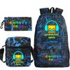 Funny Cartoon Geometry Dash Backpack 3pcs Set Students School Bags School Girls Boys Sports Bookbag Edition Trendy Backpack