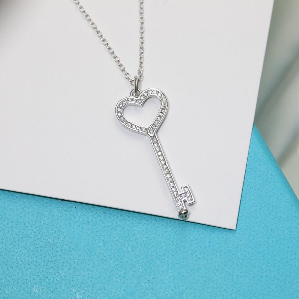 Key Necklace S925 Made of Pure Silver Material, Exquisite Version with Adjustable Chain Length of 45cm Daily Wear, High-quality Jewelry