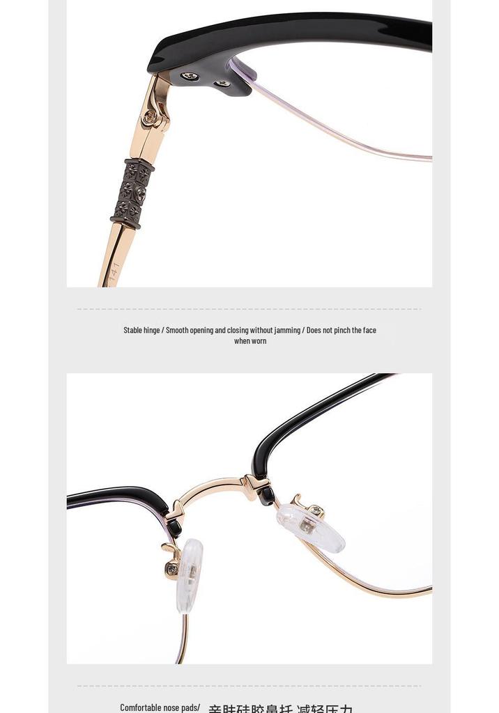 Men's Stylish Business Half-Frame TR Eyebrow Glasses with Anti-Blue Light Filter