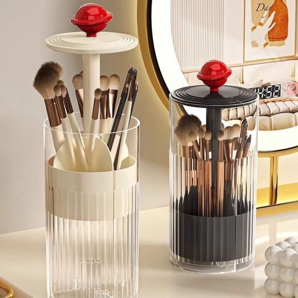 with Lid Makeup Brush Organizer Plastic Cosmetic Brushes Storage Box Makeup Brushes Holder  Home