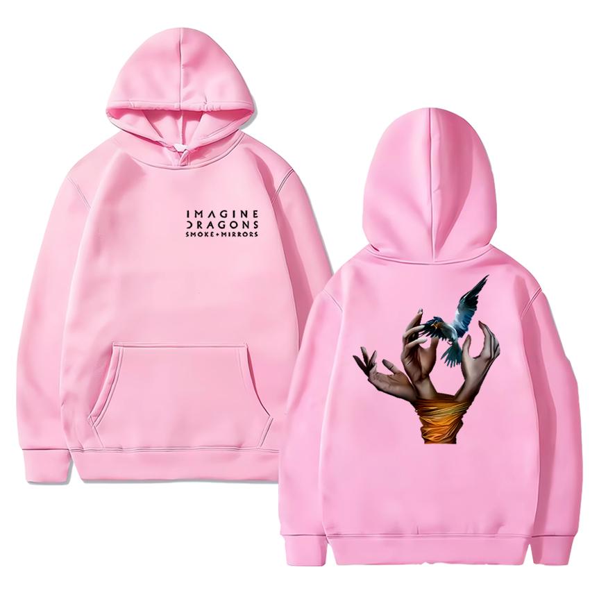 Harajuku Mode Imagine Dragons Band Beidseitiger Druck Sweatshirt Herren Damen Lässiger Hoodie Unisex Fleece Langarm Pullover