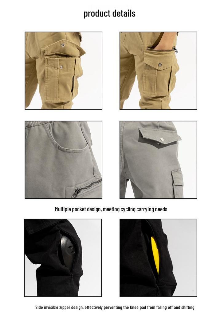 Pantalon Cargo Moto Unisexe Quatre Saisons: Pantalons de jogging anti-chute, coupe ajustée, pour le tourisme et la course.