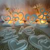 Heart Candlestick Molds Love Heart Candle Holder Molds with Base for DIY Craft Tealight Candle Holder Room Decorations