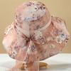 Women's Summer Fashion Sunshade and Sunscreen Sun Hat Breathable Flower Outing Organza Large Edge Sunshade Beach Hat