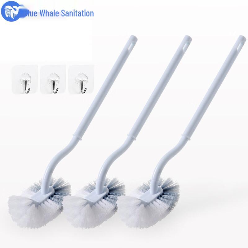 Wall-Mounted Soft Bristle Toilet Brush Set белый