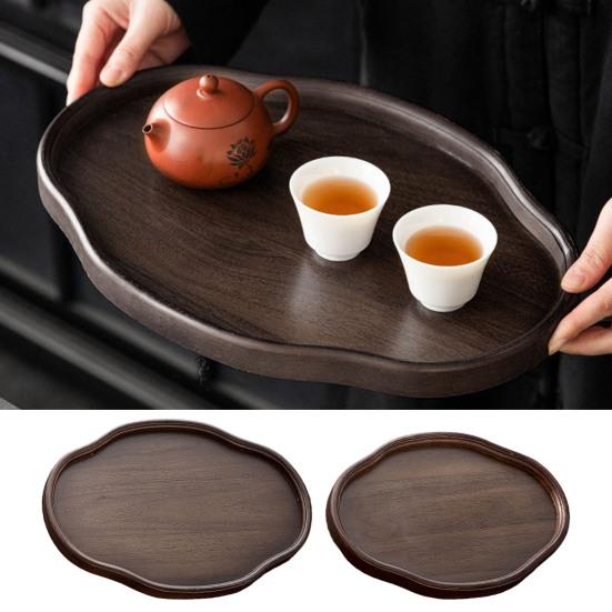 Bamboo Serving Tray Fruit Platter Tea Cup Storage Tray Multi-Purpose Snack