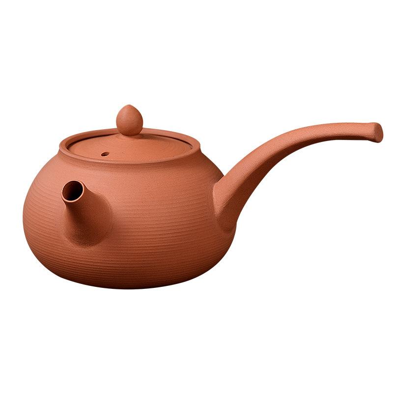 Small Capacity Purple Sand Whisker Pot Zhu Ni Kung Fu Teapot Handmade Card Cover Can Jump Cover Red Mud Household