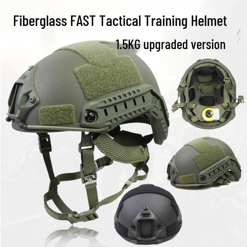 Enhanced FAST Fiberglass Riot Helmet with CE-Certified Wendy Liner, Special Forces Training, 1.5KG