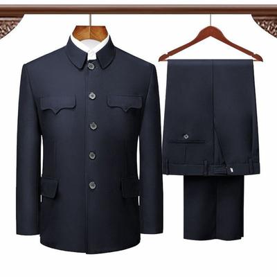 Tunika-Anzug im chinesischen Stil, Herrenjacke, Seniorenanzug, Herrenanzug