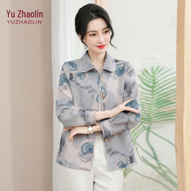 YUZHAOLIN Mid-Aged Women's Chinese Style Printed Jacket