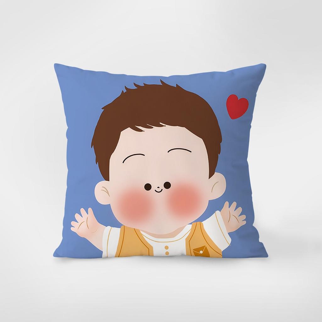 Cartoon Character Family Pillowcase Interior Decoration Office Living Room Home Pillowcase