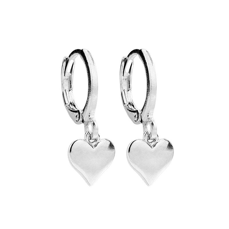 

Шикарные серьги-сердечки в корейском стиле: Сладкий, Универсальный, Трехмерный Дизайн Персикового Сердца Copper (White Gold)