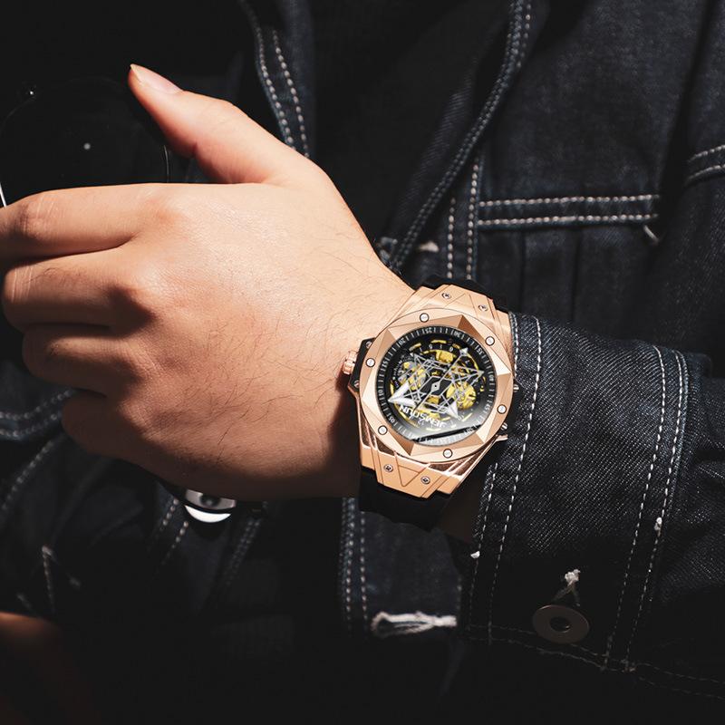 Ceas Mecanic Bărbătesc de Modă Complet Automat Ceas Sport Impermeabil din Silicon