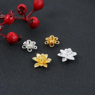 10 adet çiçek yuvası şekli pirinç aksesuarları takı yapımı için DIY Charm dekorasyon