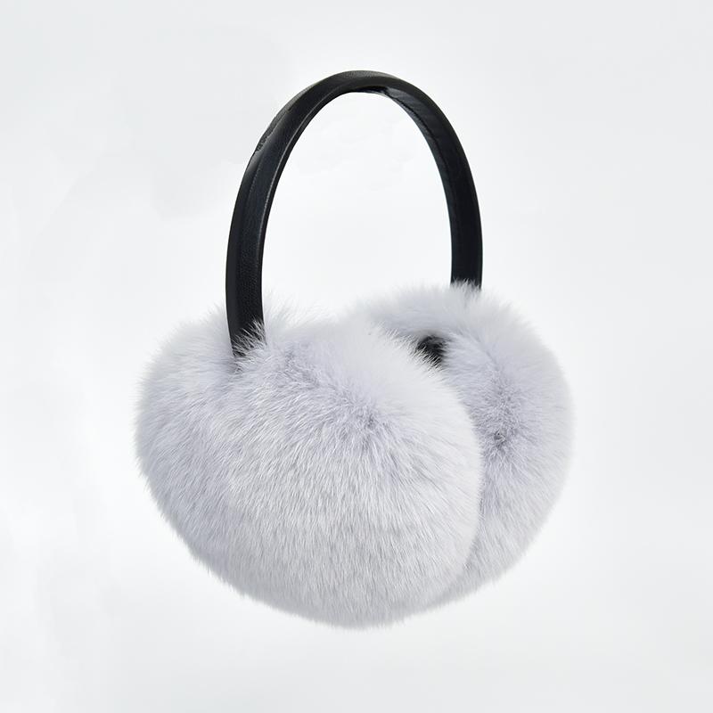 Factory Custom Fluffy Real Rex Rabbit Fur Ear Muffle Women's Winter Outdoor Warm Earmuffs Fashion Soft Earflap Ear Cover
