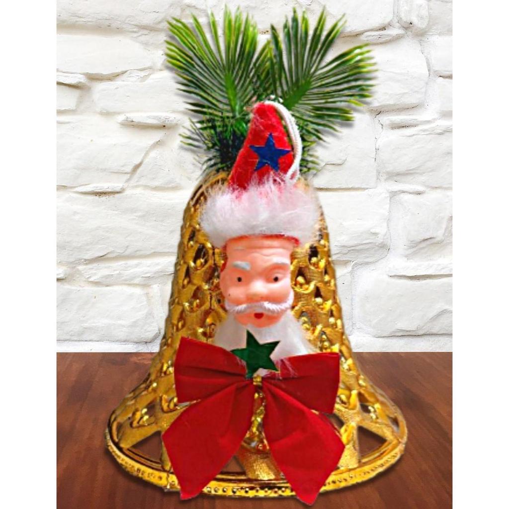 Christmas Decoration Merry Christmas Golden Bell Shaped Decorative Items for Xmas Santa Bells for Home Office Decoration
