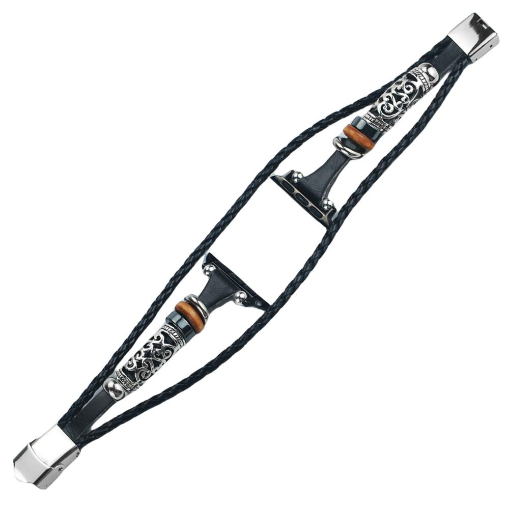 

For Apple Watch Series 10 46mm/Ultra 2 Ultra 49mm/Series 9 8 7 45mm/6 5 4 SE (2023) SE (2022) SE 44mm/3 2 1 42mm Watch Band Ethnic Watch Strap Black