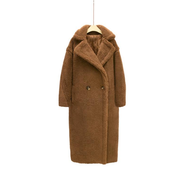 Imitation Fur Granular Imitation Wool Coat Long Coat Teddy Bear Imitation Fur Long Coat