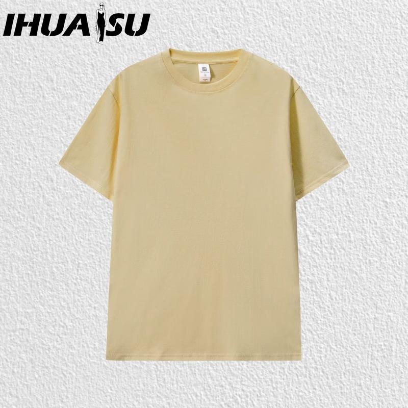 Футболка с коротким рукавом IHUASU из хлопка, мужская модная свободная рубашка с коротким рукавом, напечатанная сострадательная рубашка XXXL хаки