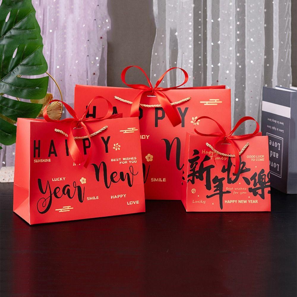 Paper Gift Packing Bag Bow Ribbon Clothing Handle Bag Durable Present Wrap Bag  Celebration