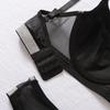 Women's Sexy Fashion Lingerie Set Heart Ring Buckle Sheer Mesh See Through Colorblock Contrast Color Push Up Underwear Set