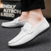 High Quality Casual Leather Soft Bottom Shoes Mens Antiskid Walking Loafers Breathable Flat Designer Minimalist Driving Shoes