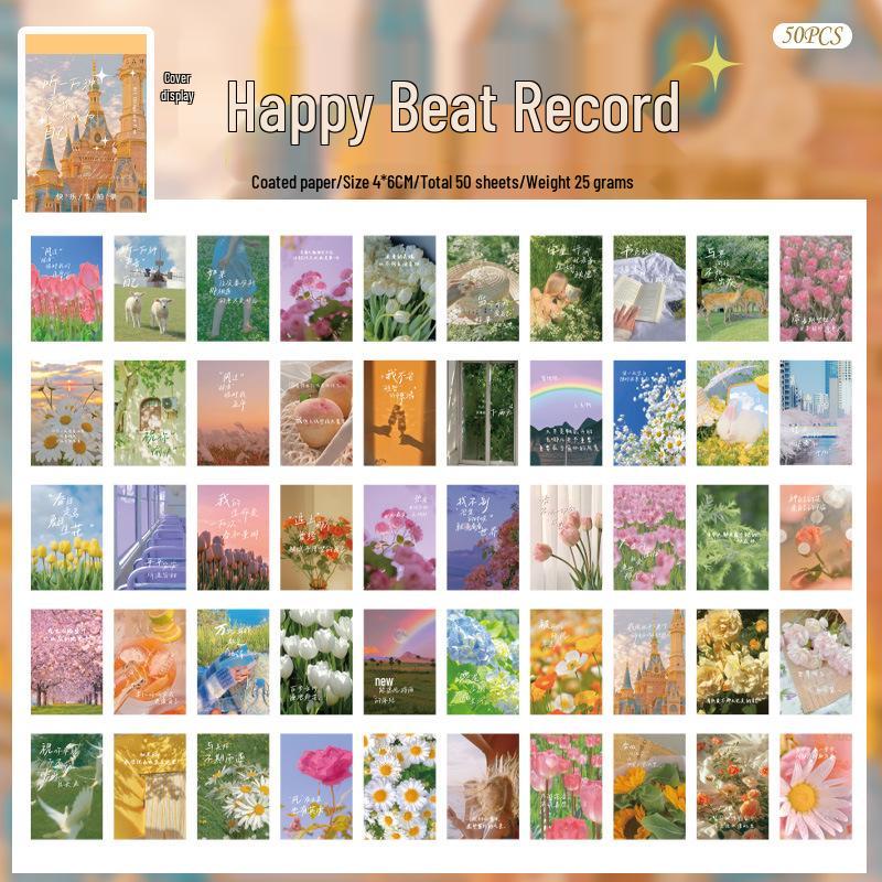 Yu Xian Doudou Sticker Book: Life-Themed Poetry Series - 50 Sheets, 4 Styles Available