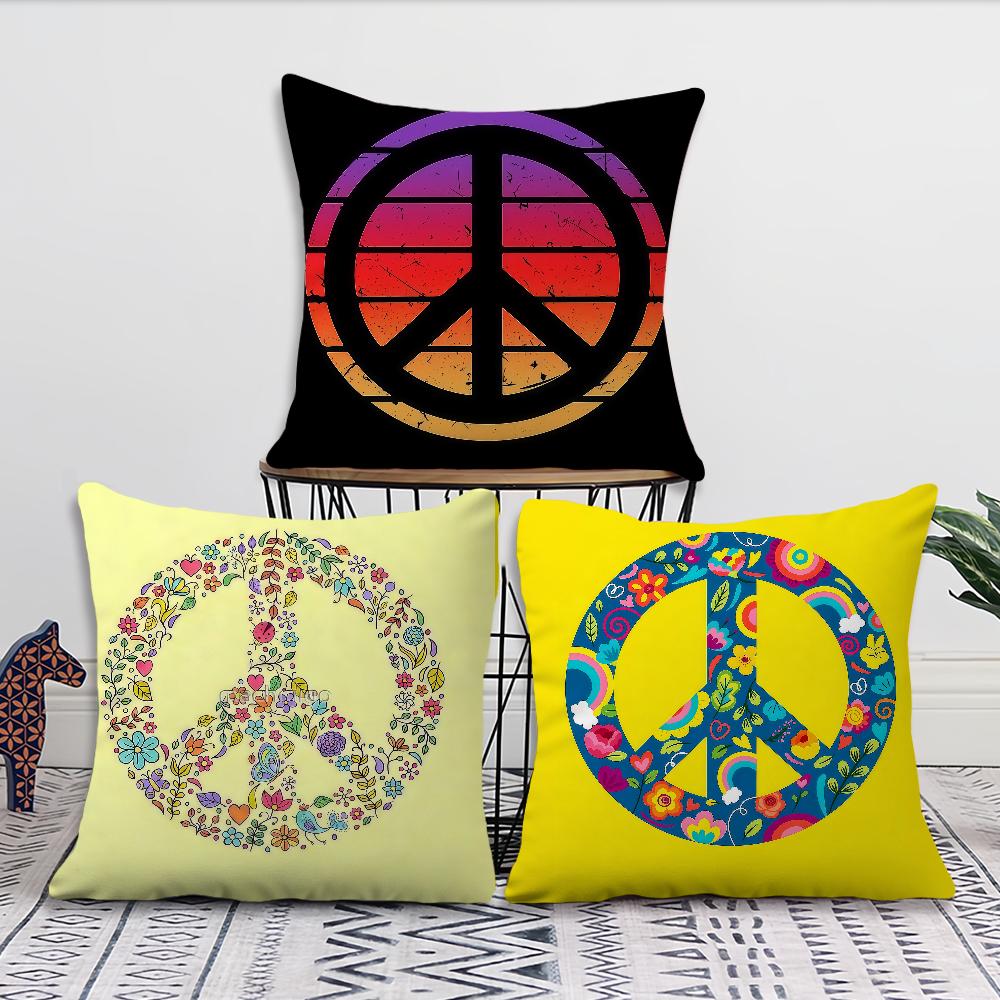 Fashion Peace Sign Nature Assortment cushion cover Pillow Cover Decoration Room Home Sofa living Office Car Nordic Simplicity