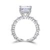 S925 Sterling Silver Large Square Princess-Cut Zircon Diamond Ring for Women