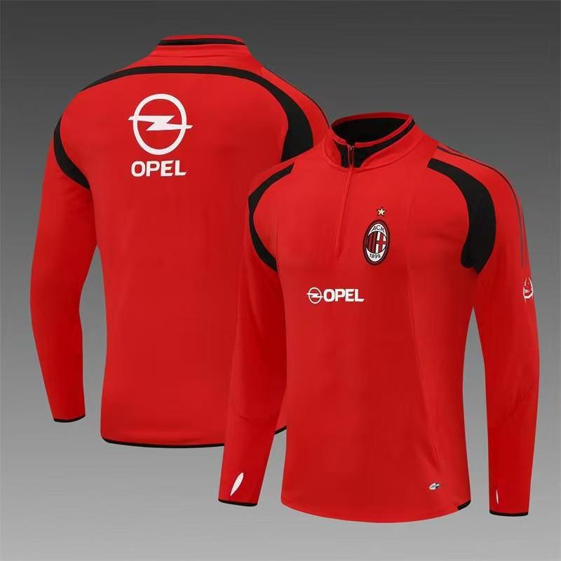 Vintage Football Training Jersey AC Milan Man U Brazil Long Short Sleeve Soccer T-Shirt