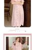 Summer Leopard Print Lace Ice Silk Nightgown - Women's Luxury Short Sleeve Sleepwear
