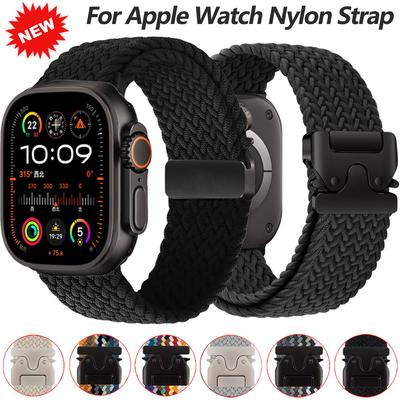 Nylonový řemínek pro Apple Watch Band 46mm 45mm 44mm 49mm 42mm 41mm Padákový náramek iWatch Series Ultra 3 2/11 10 9 8 7 6 SE3 Pásek