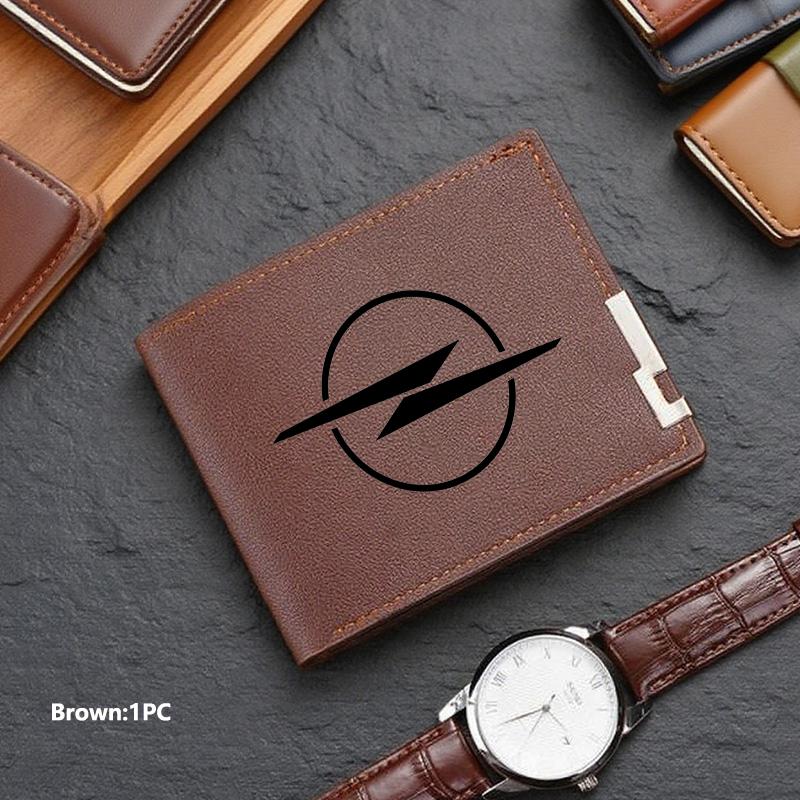 New Fashion Business Wallet Leather Car Logo Card Holder Men Coin Purse For Opel ADAM ASTRA J K CORSA E INSIGNIA MOKKA VIVA