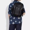 COACH Hudson Coated Canvas With Leather Backpack Large Men's Charcoal Black CR388-QBMI5