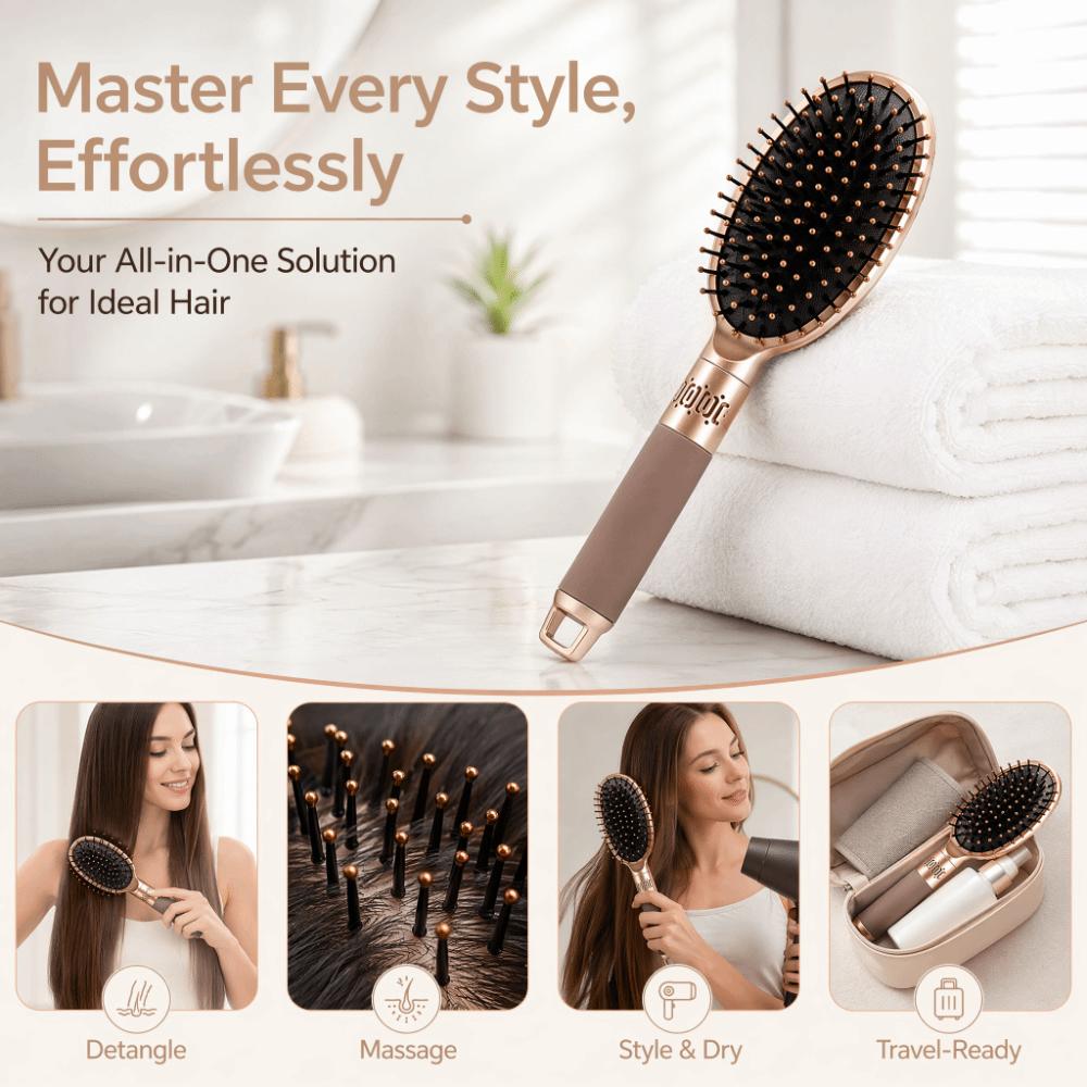 Gasbag Cushion Hair Styling Comb Oval Shape Oval Hair Comb Detangling Brush Home Use