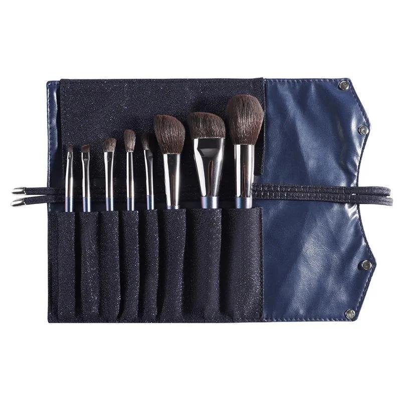 Gray Squirrel Hair Makeup Brush Set 8PCS with Storage Bag Gift Box Eyeshadow Loose Powder Application