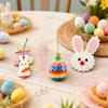 Button Crafts Kit, Bunny Egg Pendants, DIY Ornament Making Set, For Pliable Material, Colorful Kit With Accessories, Activity Set,