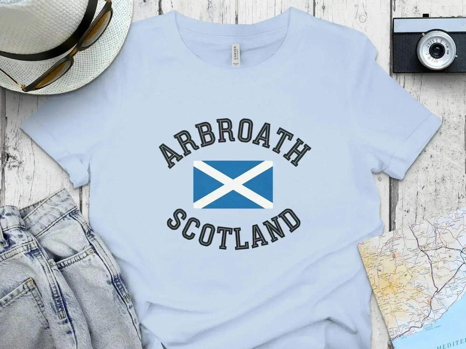 Arbroath Scotland Flag Icon Print Casual Wear T-Shirt S